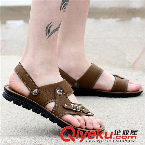 新品清涼拖鞋 新款男士涼鞋舒適戶外沙灘l涼拖休閑皮革兩穿男涼鞋批發一件代發