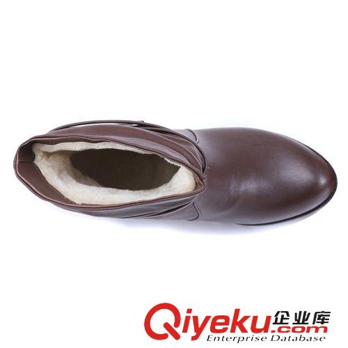 古奇天倫 秋冬新款女靴套腳短靴平底靴隱形內增高女鞋時尚潮流騎士女靴原始圖片3