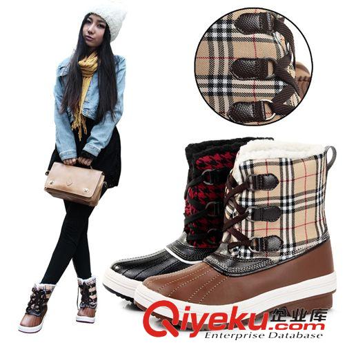 雪地靴 雪地靴批發(fā)Skechers斯凱奇熱銷同款棉靴歐美英倫風尚格子女靴原始圖片3