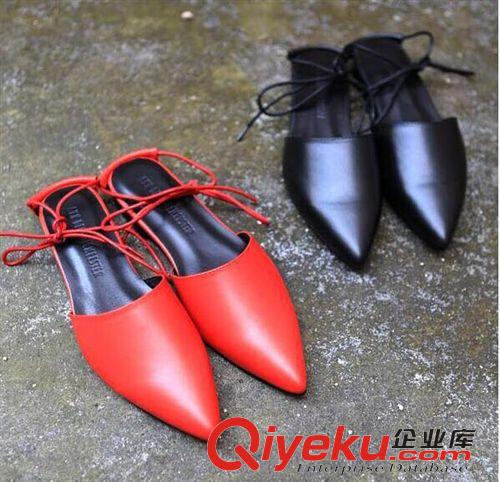 涼鞋專區(qū) 2015春夏新品女鞋小香同款推薦系帶尖頭平底涼鞋VIVI雜志款JZ