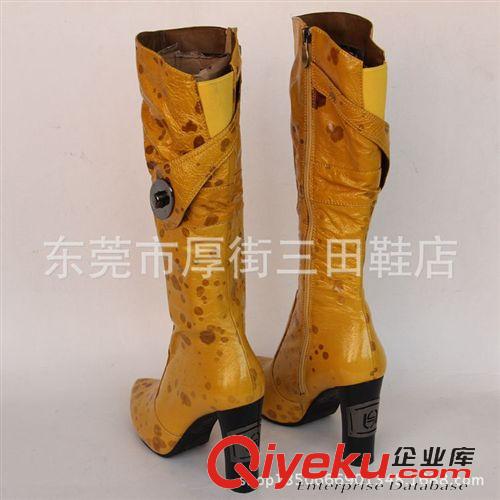 馬靴 外貿(mào)zp馬靴 黃色高跟羊皮馬靴 爆款靴 漆皮時裝馬靴原始圖片2