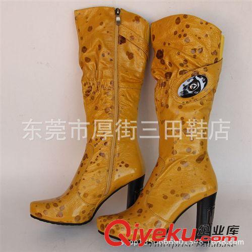 馬靴 外貿(mào)zp馬靴 黃色高跟羊皮馬靴 爆款靴 漆皮時裝馬靴原始圖片3
