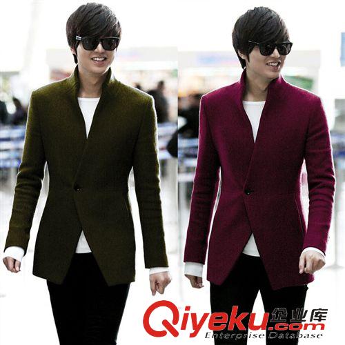 休閑服、夾克、休閑西服 2014秋春款中長款風衣男 韓版修身男士風衣男裝原單外套潮批發