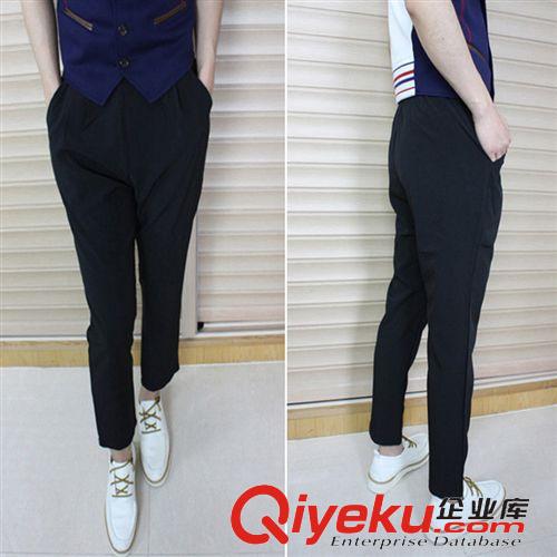 休閑服、夾克、休閑西服 春夏新款韓版哈倫褲女夏九分褲彈力寬松大碼褲胖子薄款休閑褲批發(fā)