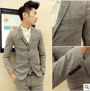 男士西服 新郎禮服男士西裝時尚商務西服套男（三件套）裝批發(fā)代理