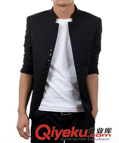 中山裝、唐裝 男士中山裝韓版修身立領休閑小西服修身西裝男外套 新款批發代理
