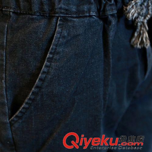 男士牛仔褲 廠(chǎng)家直銷(xiāo)冬潮男韓版修身哈倫牛仔褲日系錐形抽繩小腳牛仔長(zhǎng)褲