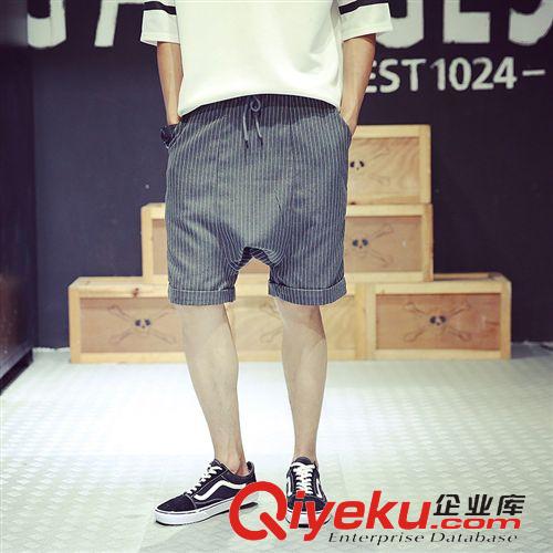 短褲 夏季休閑褲短褲 男夏天條紋中褲男士5分五分哈倫褲韓版沙灘褲子潮