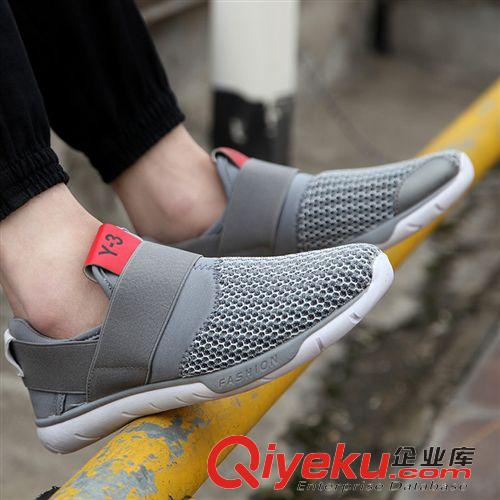 2015年主推款 春夏情侶款套腳網(wǎng)布鞋 韓版男士透氣網(wǎng)鞋 一腳蹬3D打印蚊紋網(wǎng)面鞋
