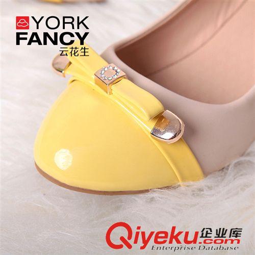 單鞋 秋冬季新款韓版女單鞋內增高拼色圓頭金屬亮片蝴蝶結平底女鞋