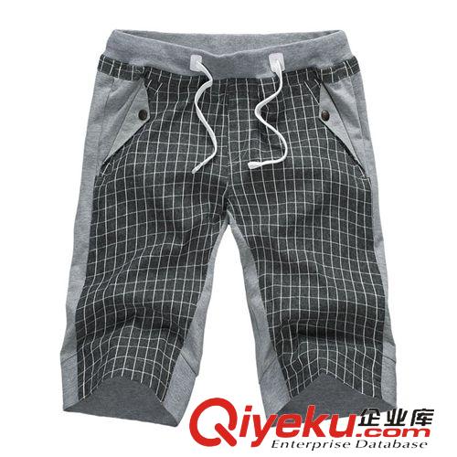 短褲 2015夏季新款男休閑褲修身格子五分褲時(shí)尚潮人創(chuàng)意款網(wǎng)店代理