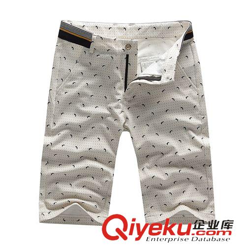 短褲 2015夏季新品男韓版修身潮七分褲薄款休閑時尚男士彈力印花褲批發原始圖片2