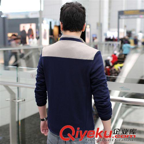 外套 2015春秋男式立領夾克男韓版修身型薄款夾克男裝拼接撞色外套批發原始圖片2