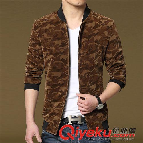 外套 2015春秋男式迷彩夾克修身韓版外套薄款青年男士jacket 廠家直銷