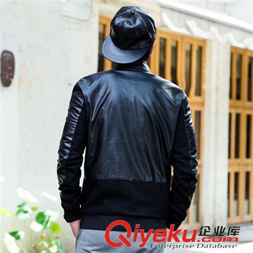 外套 EJE潮男裝2015春秋新款男式皮衣修身PU皮衣男青年機(jī)車(chē)皮夾克外套原始圖片2