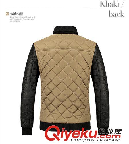 棉衣 EJE廠家直銷2014秋冬爆款時尚休閑小牛棉衣絎棉棉衣男裝外套原始圖片2