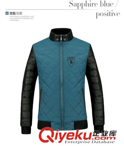 棉衣 EJE廠家直銷2014秋冬爆款時尚休閑小牛棉衣絎棉棉衣男裝外套原始圖片3