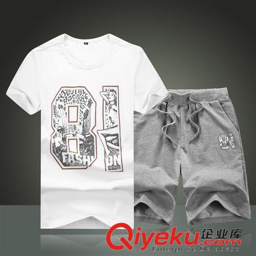 套裝 2015夏季新款男式運(yùn)動(dòng)套裝 印花薄款純棉圓領(lǐng)短袖T恤 網(wǎng)店代理原始圖片2