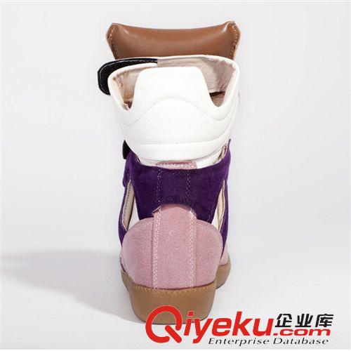 靴子 劉嘉玲同款鞋拼色鞋 真皮內(nèi)增高運動鞋 內(nèi)增高運動鞋女 球鞋批發(fā)原始圖片3
