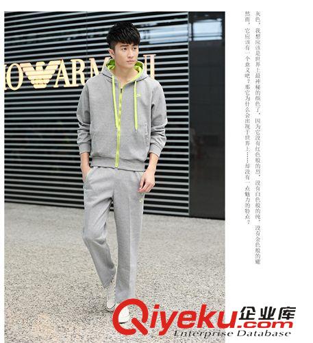 春秋運動套裝 現批發運動服套裝男 針織套裝男款 時尚開衫衛衣套裝男春秋新7312