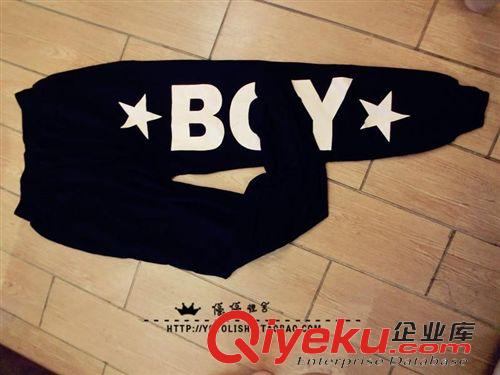 男裝 Boy London權(quán)志龍男女款英倫風(fēng)字母休閑運(yùn)動(dòng)褲加絨長褲