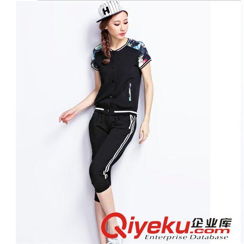 店主推薦 2015夏季新款運動套裝女夏裝運動服短袖套裝女 廠家直銷原始圖片2