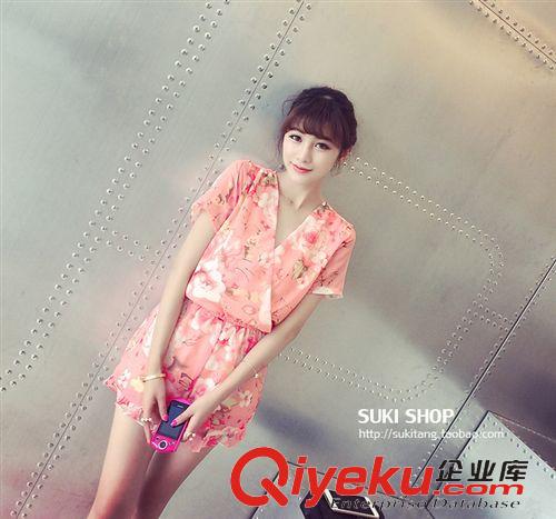 下身類 2015夏季新款韓版 時尚休閑甜美女裝大花木耳邊收腰連體褲短褲女原始圖片2