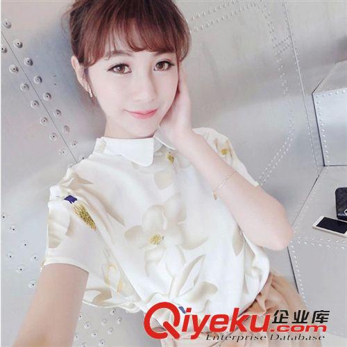 SU KI 2015夏季新 韓版時尚后珍珠拉鏈無袖收擺小舌領襯衫女原始圖片2