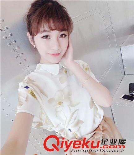 SU KI 2015夏季新 韓版時尚后珍珠拉鏈無袖收擺小舌領襯衫女原始圖片3