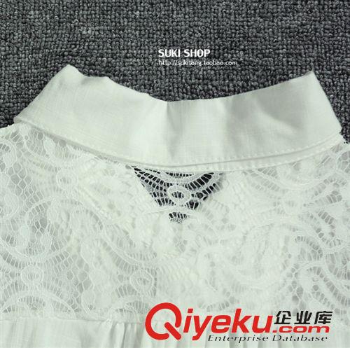 SU KI 夏季韓新品女裝純色上衣寬松顯瘦中袖襯衣百搭簡約鏤空襯衫原始圖片2