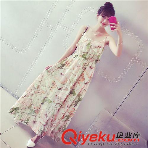 5月新款更新 2015夏裝新款女裝時尚兩件套裝裙個性印花雪紡上衣休閑套裙