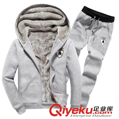 棉衣 外貿(mào)男士外套男裝秋冬裝韓版潮加絨連帽情侶棒球衣服運(yùn)動(dòng)休閑套裝原始圖片3
