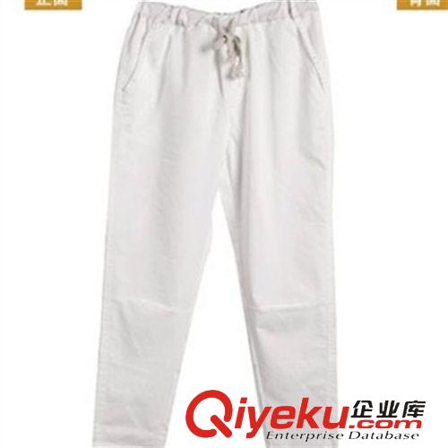 爆款推薦 2015小清新文藝范松緊腰棉麻九分褲顯瘦哈倫休閑褲女褲批發原始圖片3