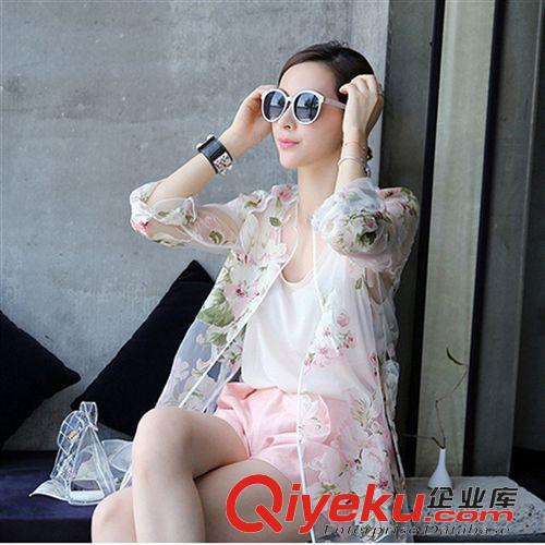 4月新款 2015夏季韓版防曬衣長袖防紫外線女開衫中長款防曬服透明薄款外套原始圖片3