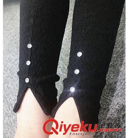 3月新款 2015歐洲站春季修身鉛筆褲3粒扣設計彈力小腳鉛筆褲女打底褲原始圖片2