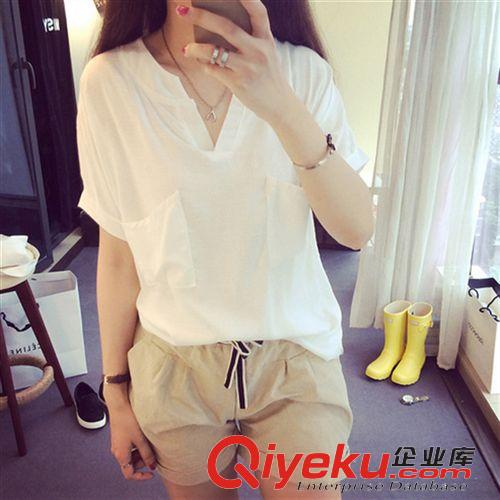 【T恤/情侶裝】 2015夏季棉麻T恤襯衫短袖上衣森女布衣寬松棉麻襯衣女原始圖片2