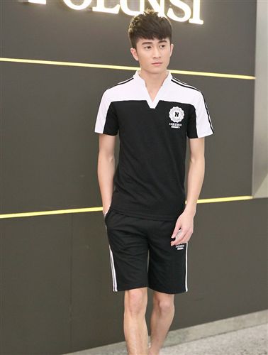 掌柜推薦 男式休閑套裝夏季短袖運(yùn)動(dòng)套裝韓版青年學(xué)生T恤運(yùn)動(dòng)服 廠家直銷原始圖片2