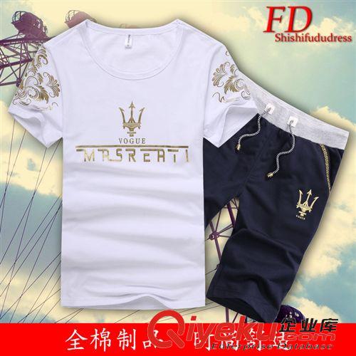 運(yùn)動(dòng)套裝 男式休閑套裝夏季短袖運(yùn)動(dòng)套裝韓版青年學(xué)生T恤運(yùn)動(dòng)服 微信代理