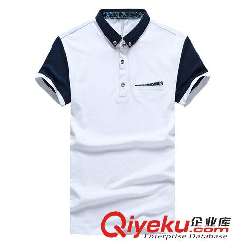 T恤 2015夏裝新品男士短袖t恤 純棉翻領(lǐng)男式T恤衫POLO體恤打底衫批發(fā)