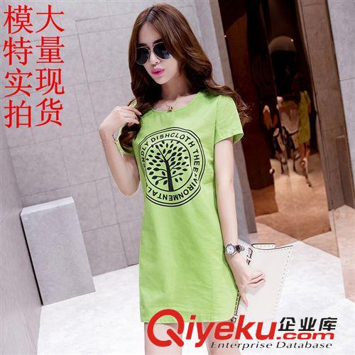 5月26號(hào)新款 2015實(shí)拍歐洲站夏裝簡(jiǎn)約 韓版棉麻連衣裙寬松休閑A字短袖大碼女裝原始圖片3
