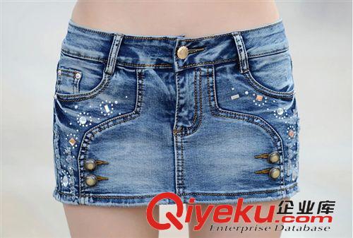 牛仔褲 2015新款夏季韓版防走光中腰超顯瘦牛仔短褲女褲原始圖片3