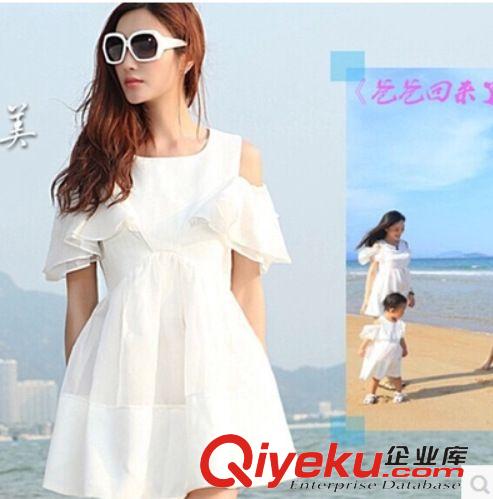 2015.3.20 2015夏裝李小璐明星同款性感蓬蓬裙喇叭袖露肩連衣裙原始圖片3