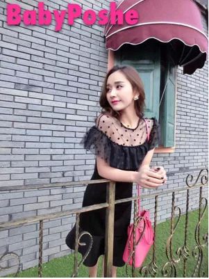 2015.4.4 {dj2}定制 2015夏季優雅大氣性感白富美網紗拼接連衣裙原始圖片3