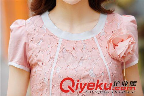 2015.4.16 2015蕾絲雪紡休閑套裝大碼女裝胖mm夏裝時尚顯瘦套裝原始圖片2