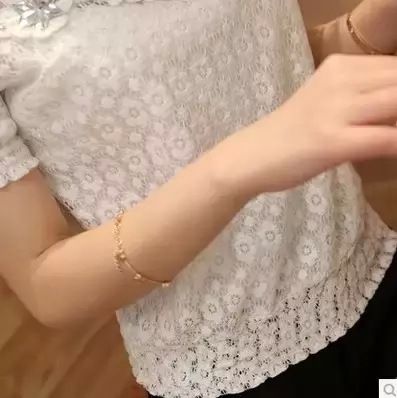 2015.5.8 2015夏裝新款韓版女裝雪紡上衣小衫短袖女蕾絲衫打底衫潮原始圖片2