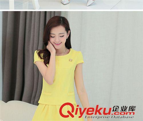 2015.5.18 實拍2015春裝新款韓版套裝女大碼修身短袖連衣裙女時尚套裙