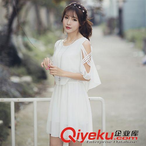 2015.5.18 2015夏裝氣質淑女新款連衣裙夏中長款雪紡長裙假兩件