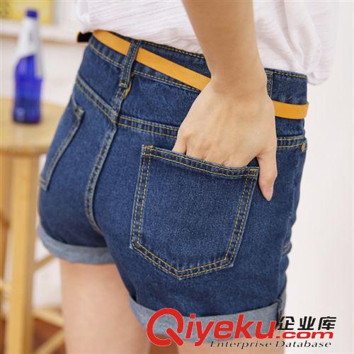 2015.5.20 2015影視韓模實拍高腰時尚修身顯瘦百搭牛仔短褲女潮韓版女原始圖片2