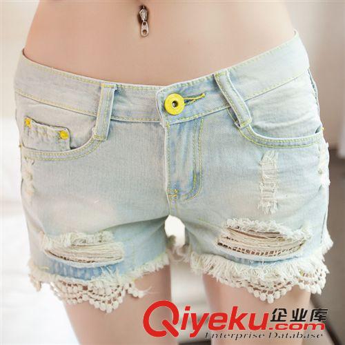 2015.5.20 2015影視韓模實拍高腰時尚修身顯瘦百搭牛仔短褲女潮韓版女