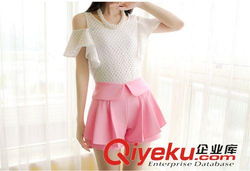 2015.5.22 2015夏裝時尚大碼性感紅唇刺繡無袖雙層雪紡休閑長褲小香風套裝